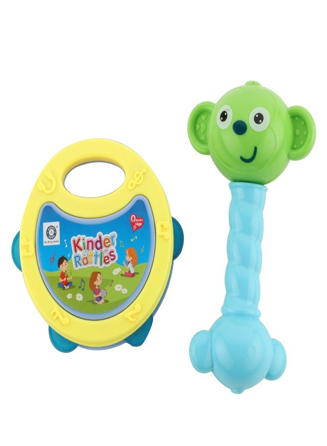 Chanak Baby Kinder Rattle Set for 0-6 Months Old Baby, Non-Toxic, 100% BPA Free, Infant Grab, Spin & Shake Rattles, Colorful Rattles with 2 Pcs, Early Educational Sensory Toy, BIS Approved - Image 1